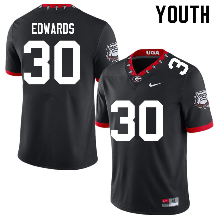 Youth #30 Daijun Edwards Georgia Bulldogs College Football Jerseys Sale-100th Anniversary - Click Image to Close